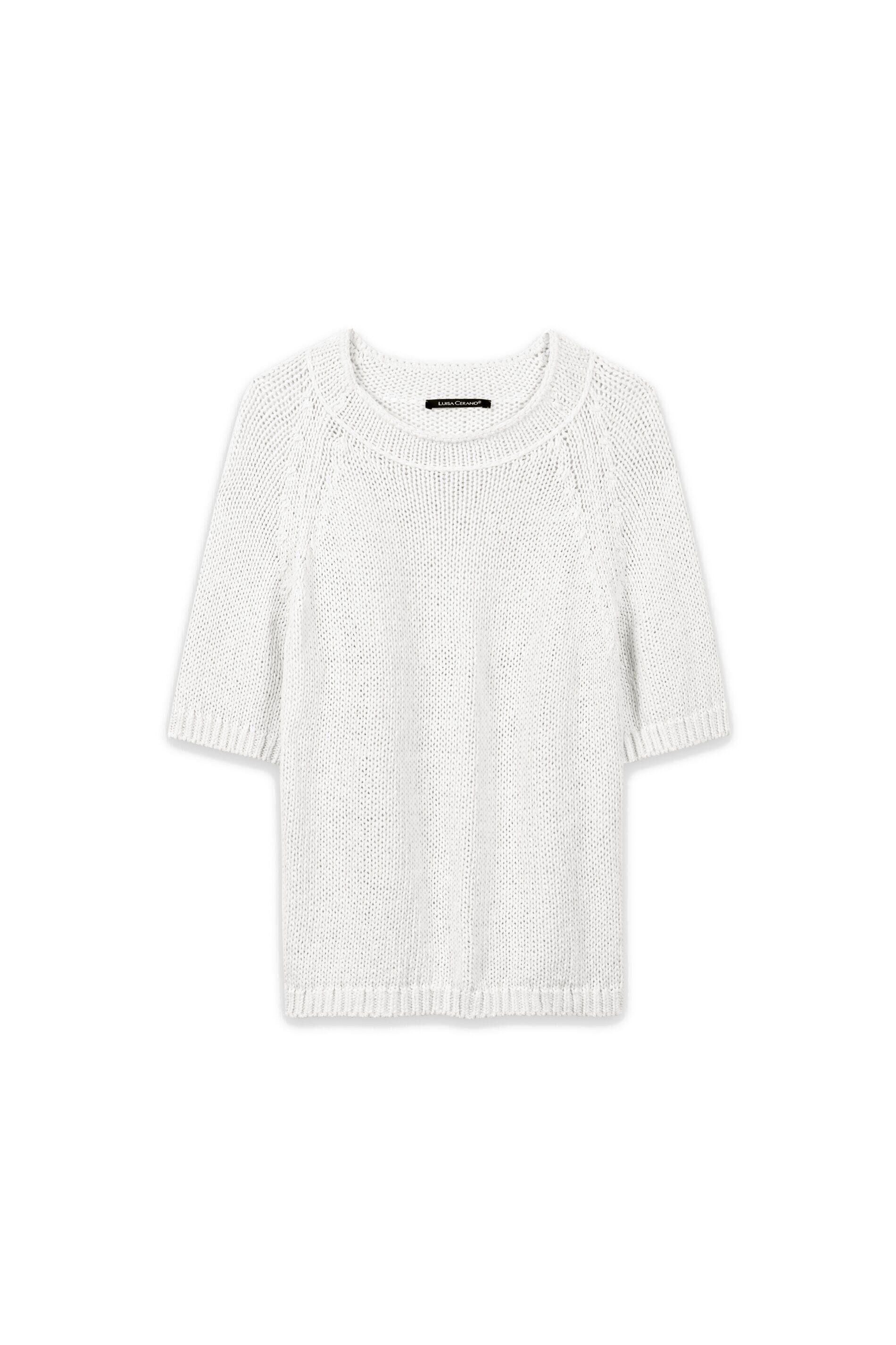 Strick-T-Shirt aus Leinenmix