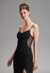 Abendkleid Maxi mit Pailletten