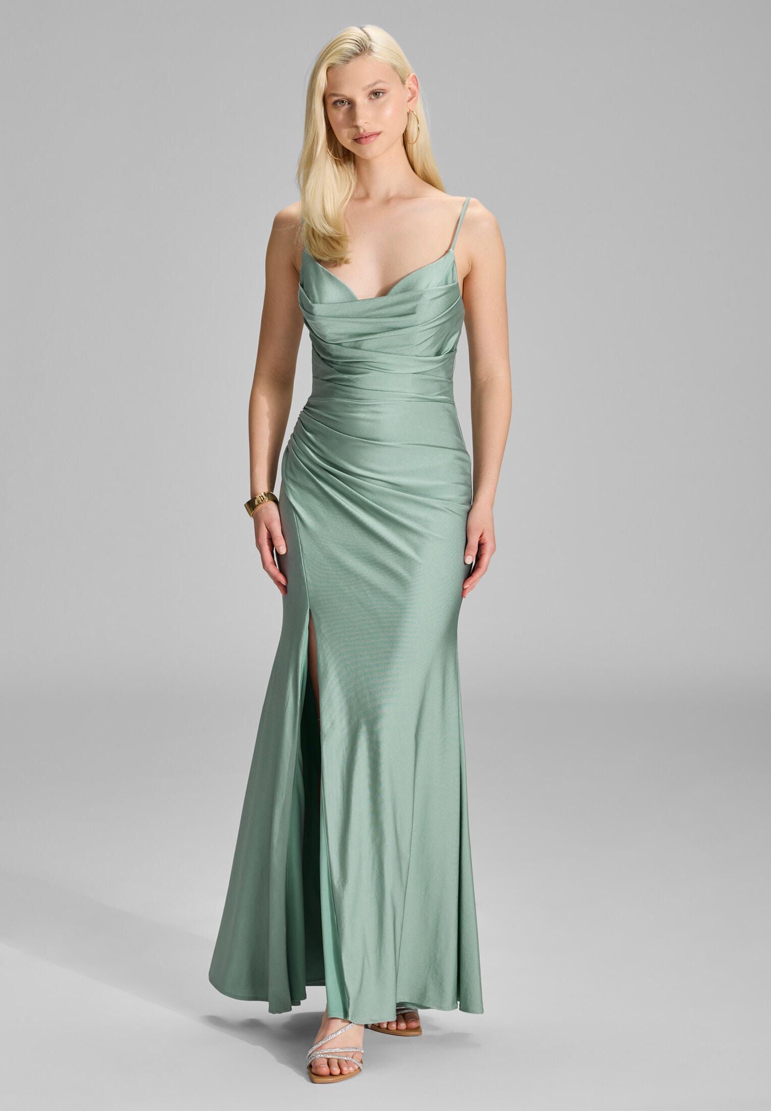 Abendkleid Maxi feinen Raffungen