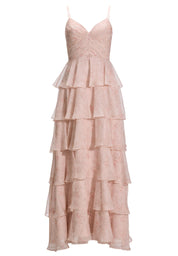 Volantkleid Maxi aus Chiffon