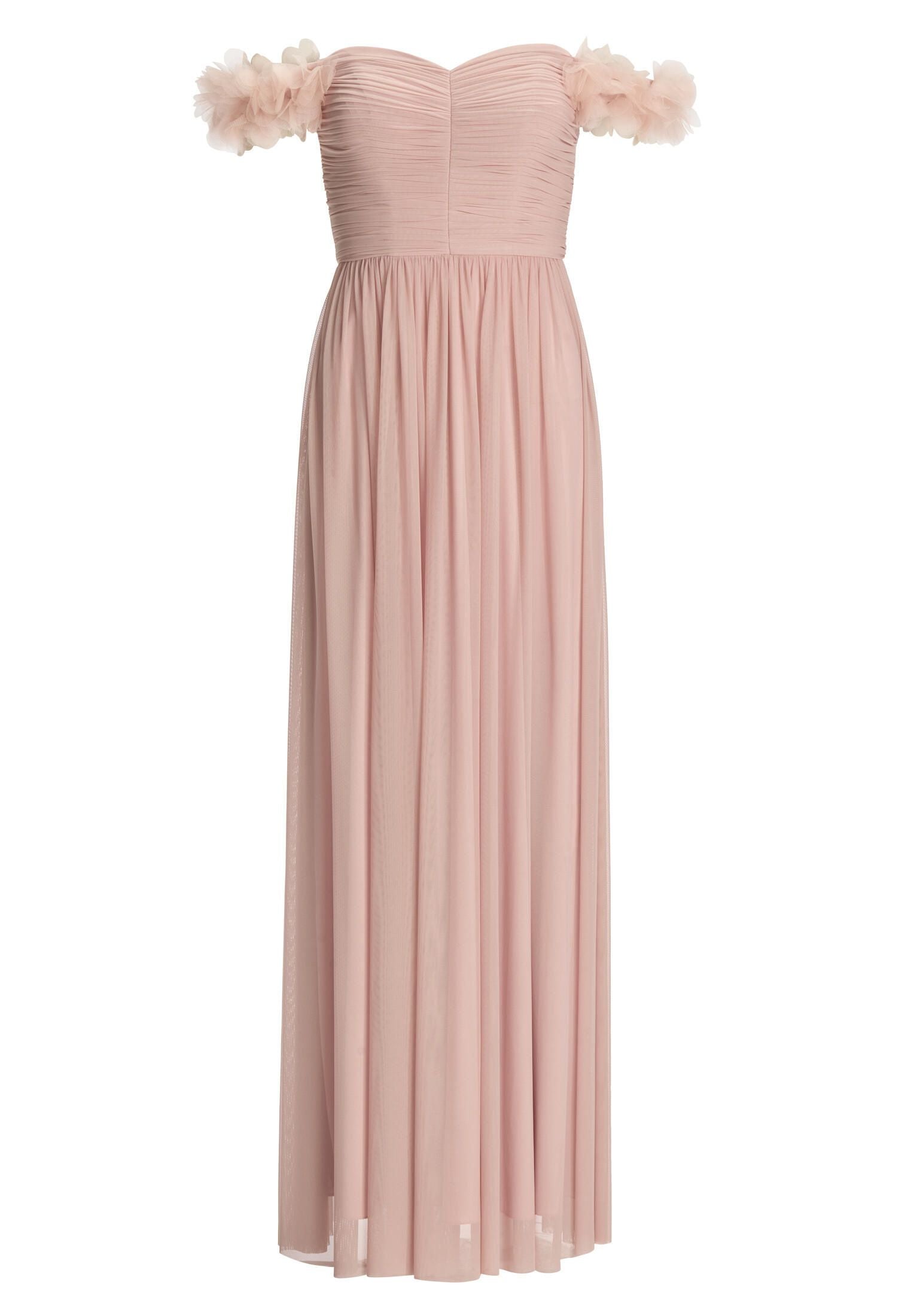 Off-Shoulder Abendkleid mit Blumenapplikation