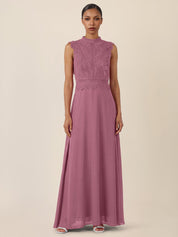 Abendkleid Maxi mit Stehkragen