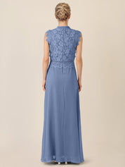 Abendkleid Maxi mit Stehkragen