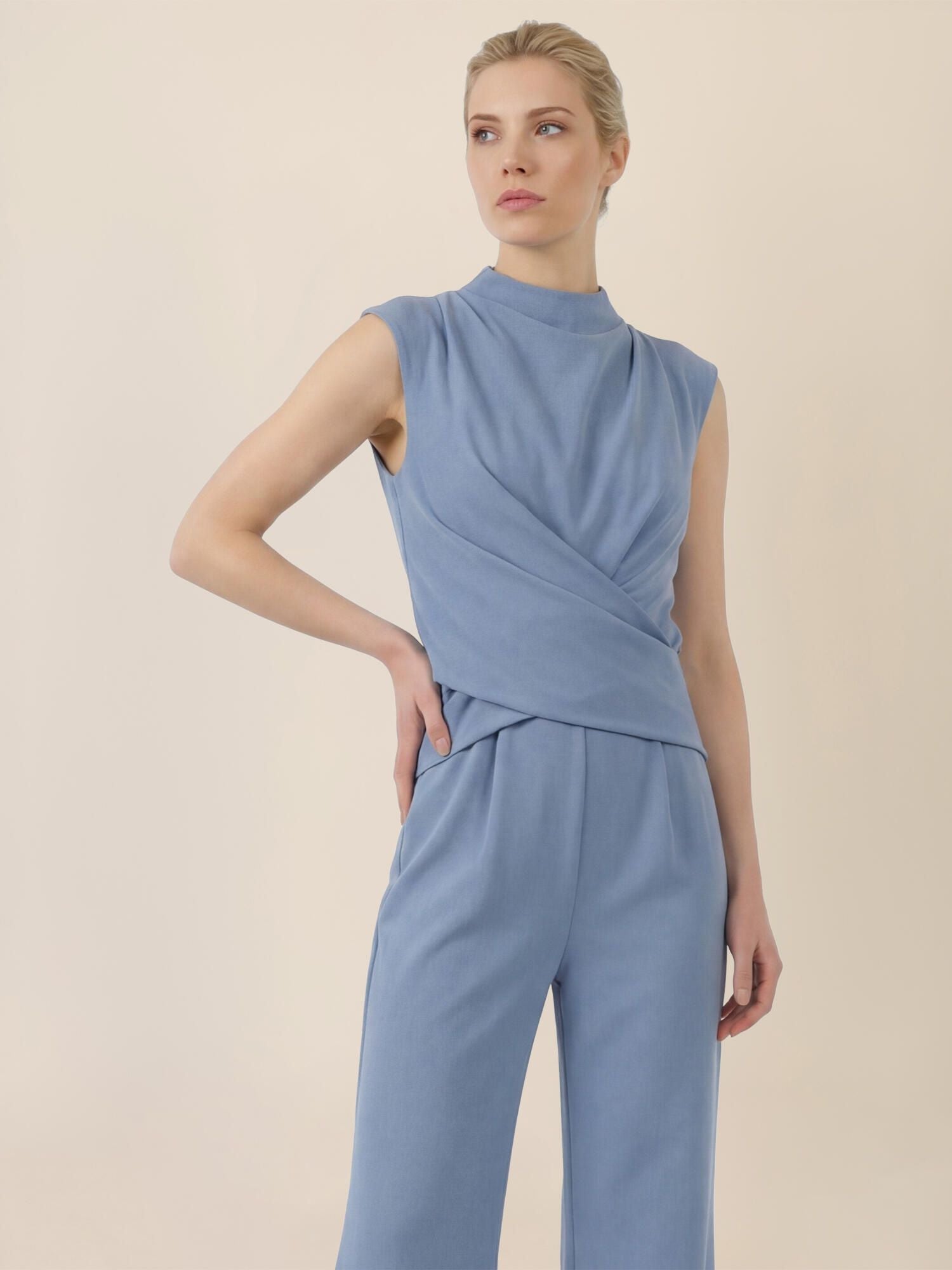 Jumpsuit Maxi mit Stehkragen