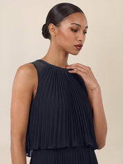 Plisseekleid Maxi aus Chiffon