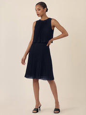 Plisseekleid Midi aus Chiffon