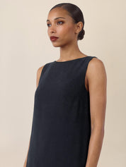 Shiftkleid Midi mit Federsaum