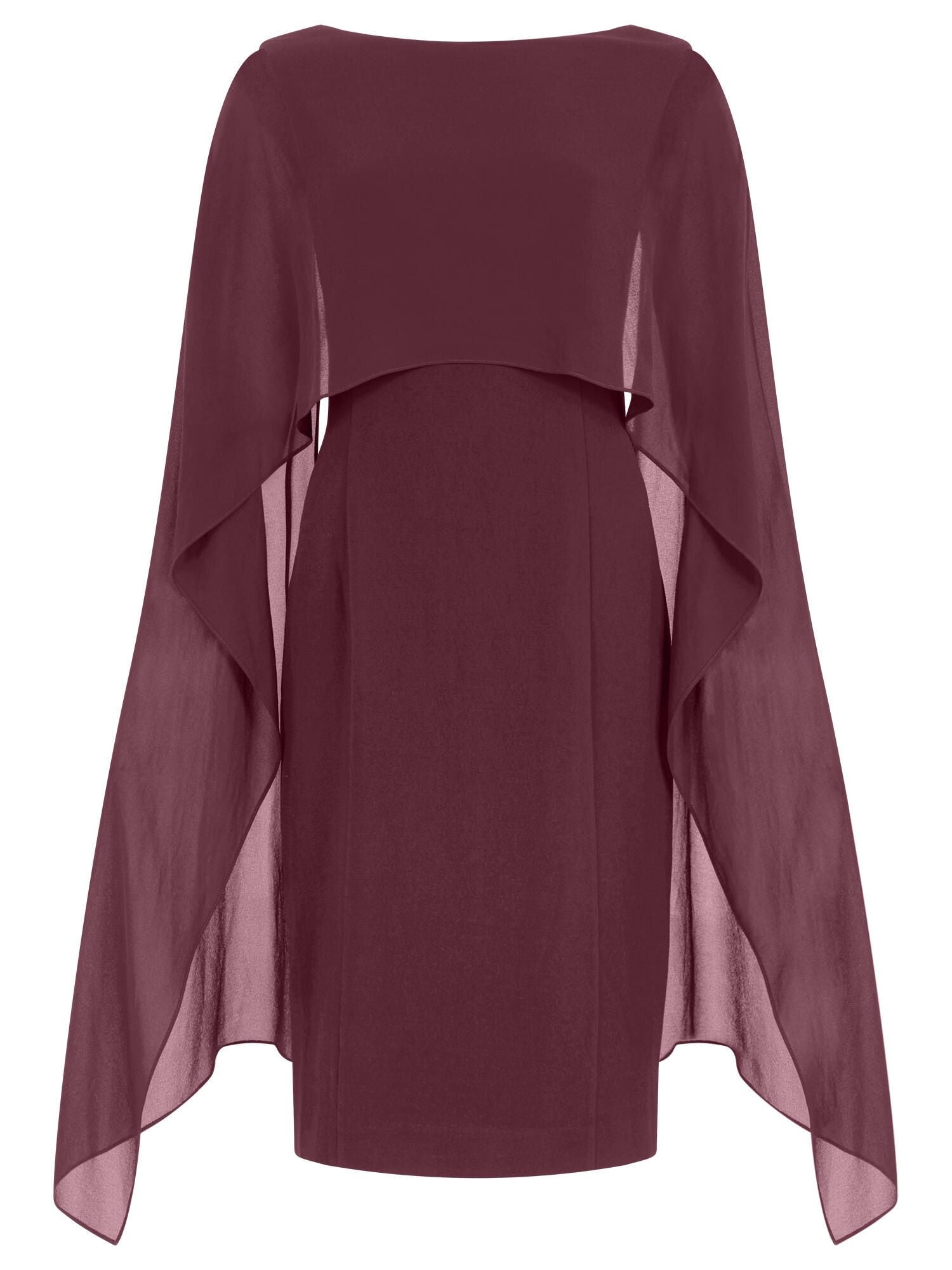 Etuikleid mit Chiffonstola