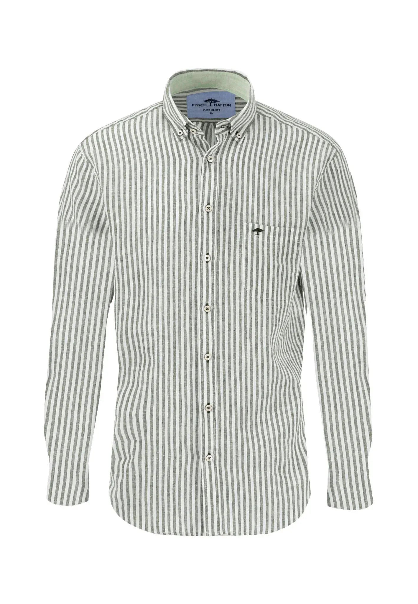 Leinenhemd gestreift Regular Fit