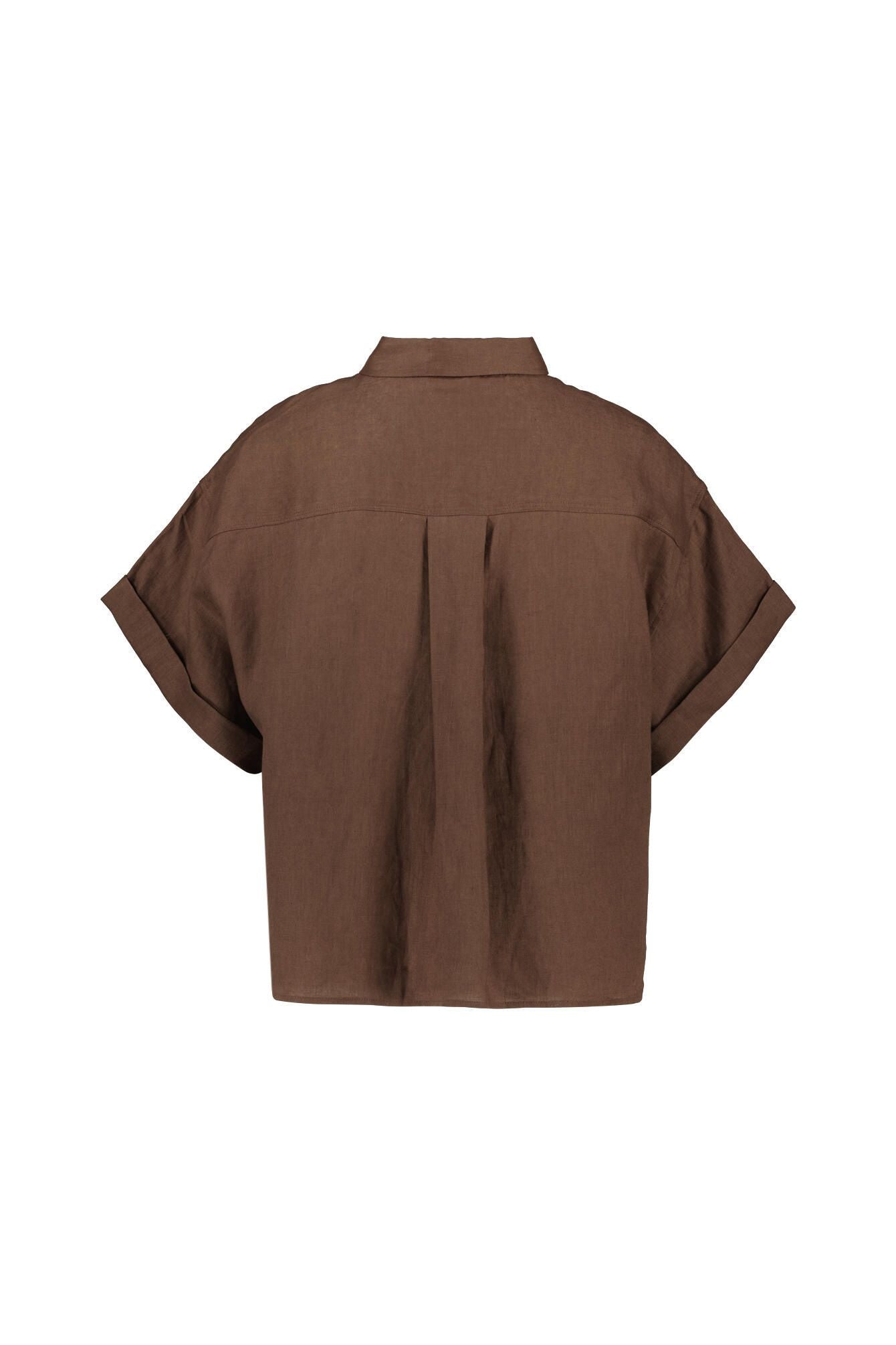 Leinenbluse mit aufgesetzter Brusttasche