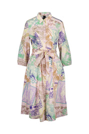 Hemdblusenkleid Midi mit Allover-Print