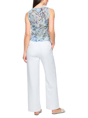 Top floral aus Baumwollmix