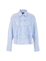 Bluse gestreift mit Blumendetails