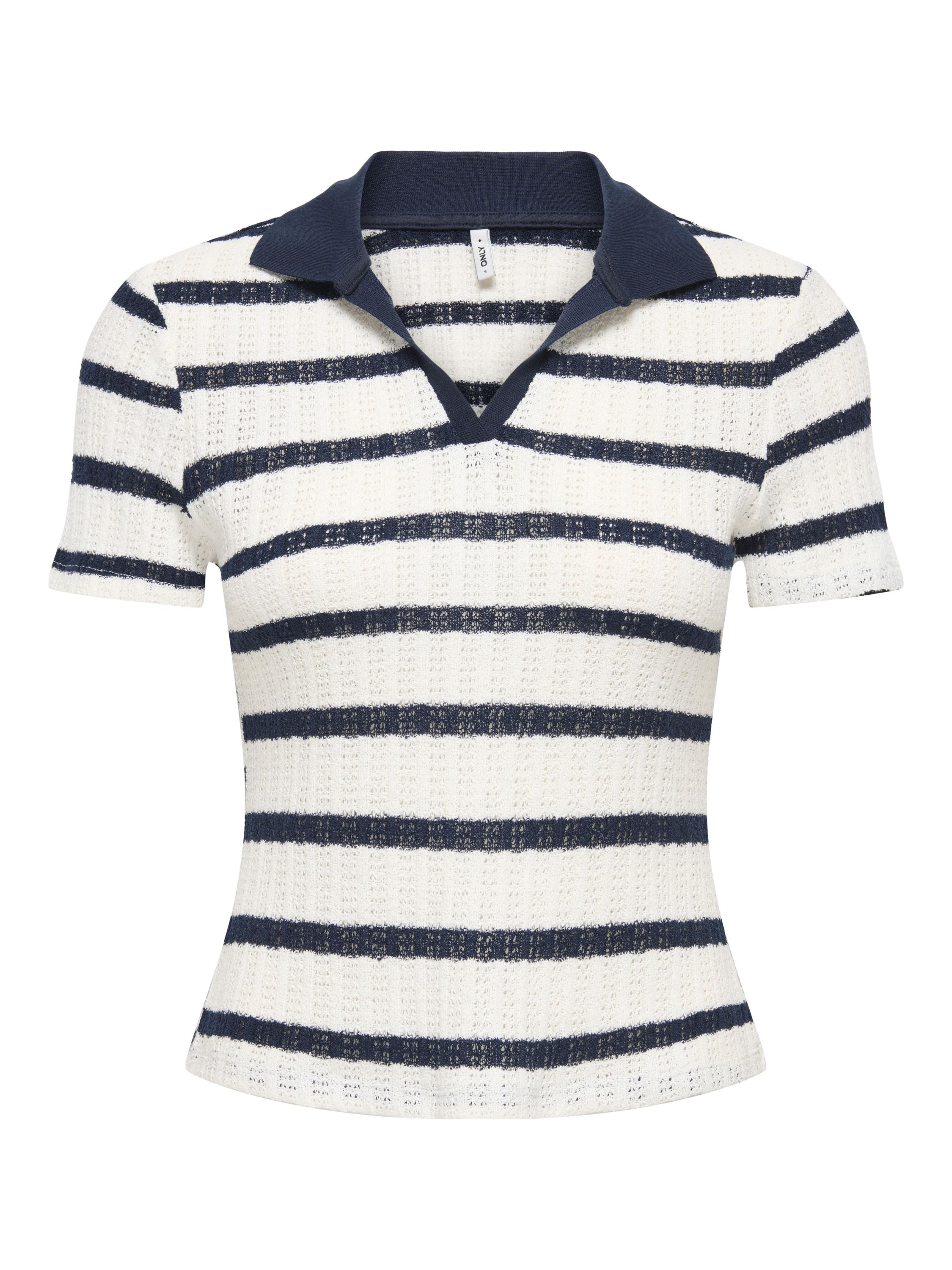 Strick-Poloshirt aus Baumwollmix