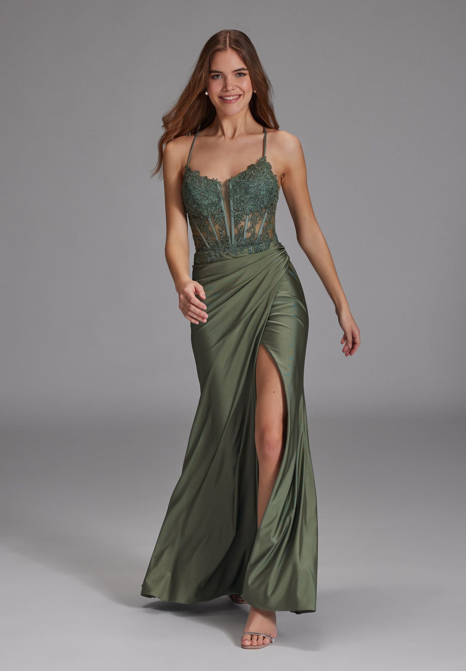 Bodycon-Kleid Maxi mit Spitzenstickerei