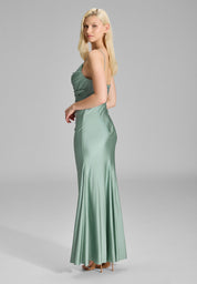 Abendkleid Maxi feinen Raffungen