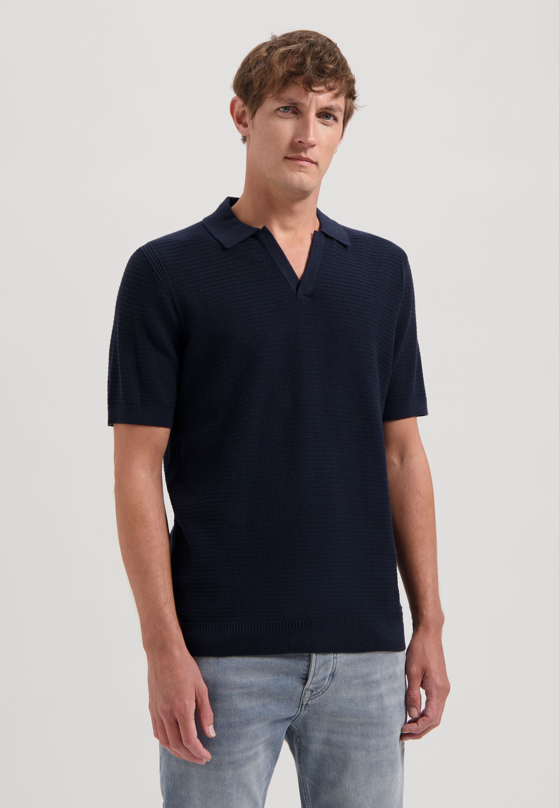 Strick-Poloshirt aus Baumwolle