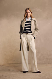 Faltenhose Wide Leg