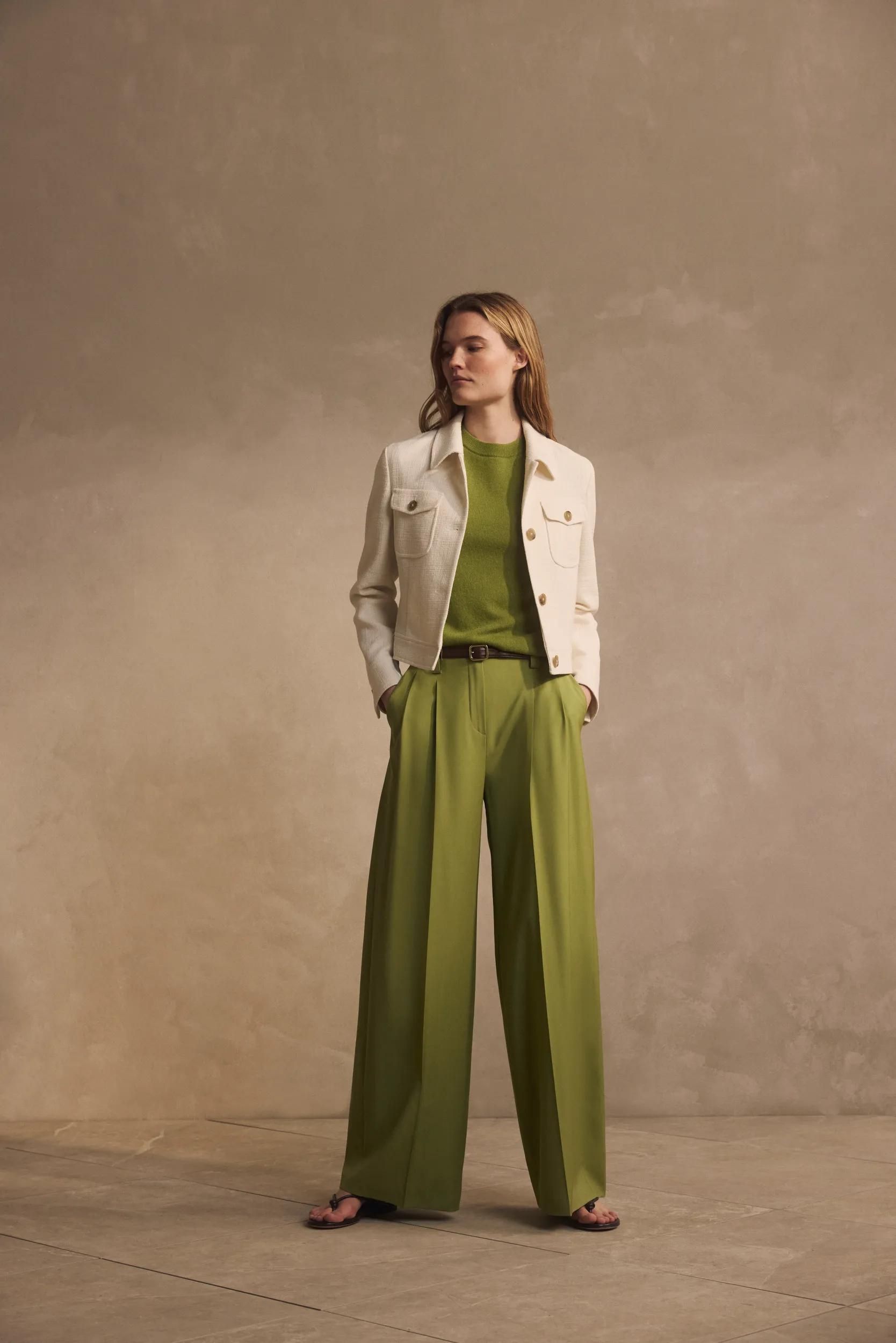 Faltenhose Wide Leg