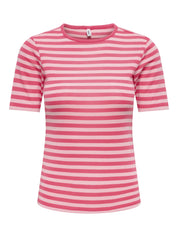 T-Shirt gestreift aus Viskosemix