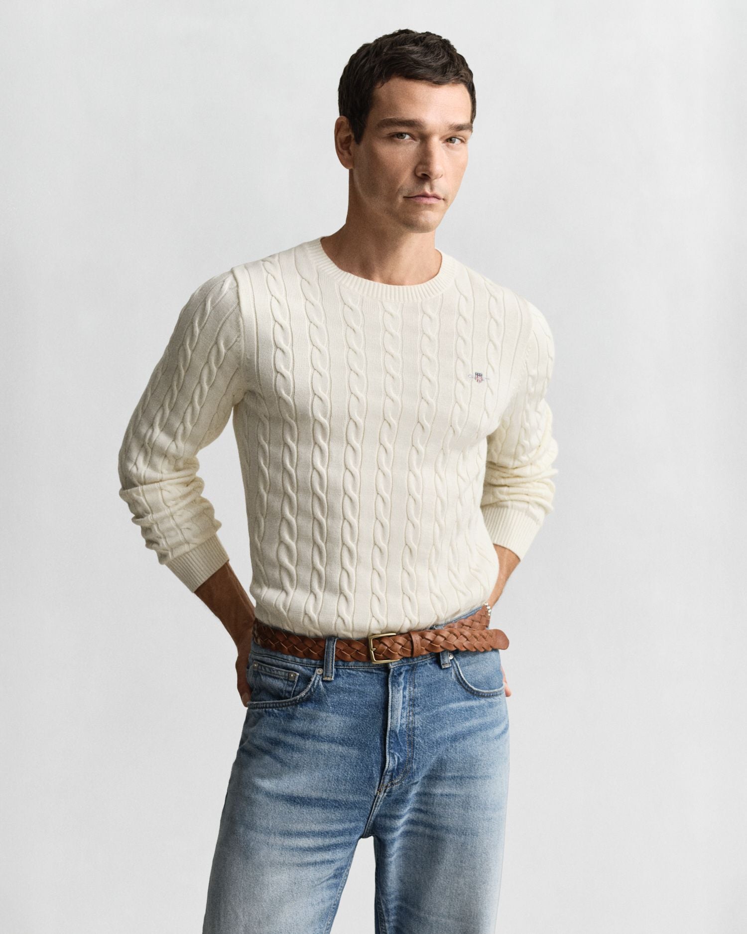 Strickpullover mit Zopfmuster