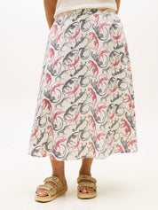 A-Linienrock Midi aus Leinen