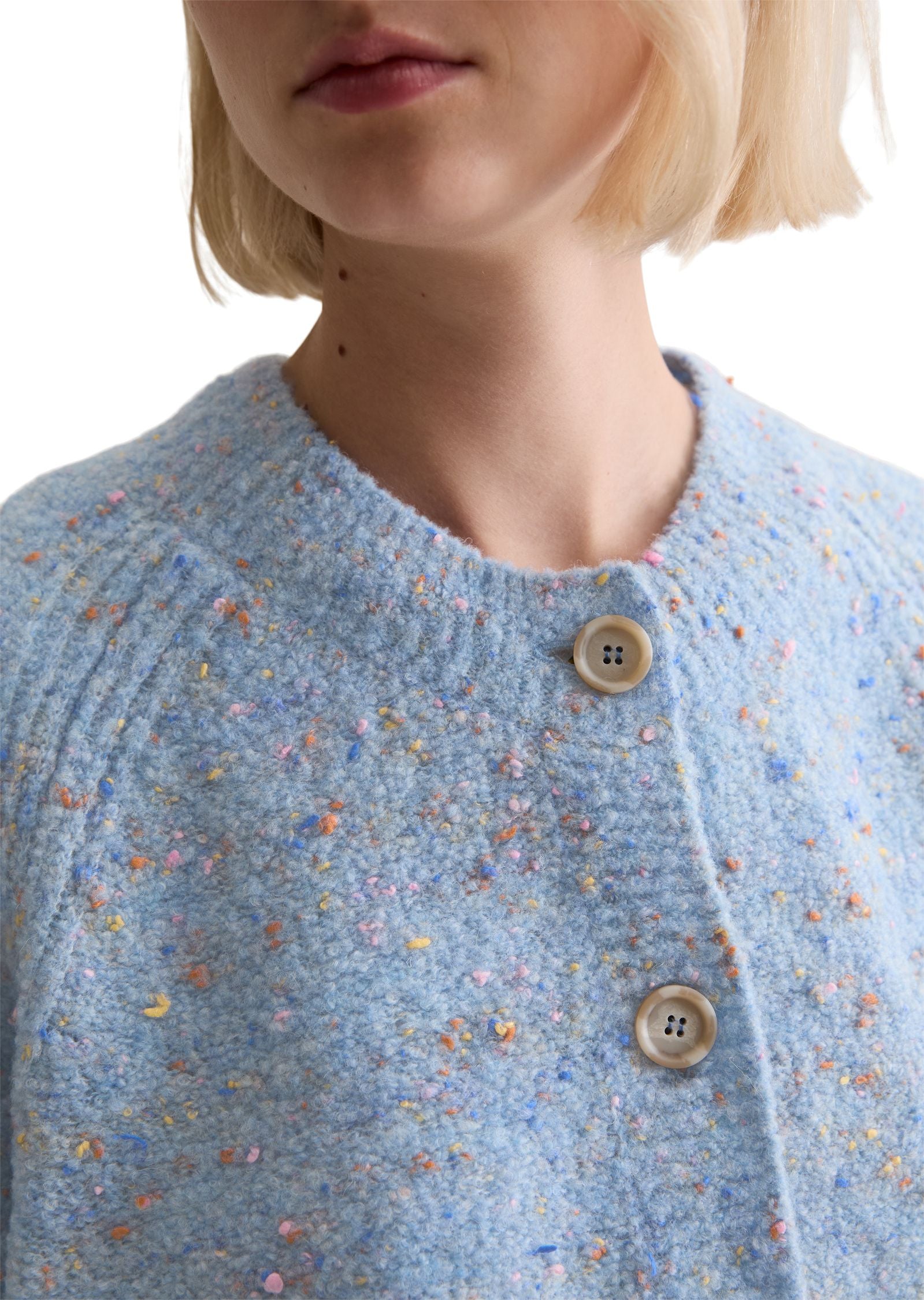 Stick-Cardigan aus Wollmix