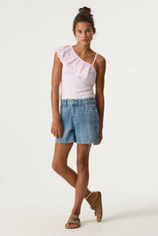 One-Shoulder-Top aus Baumwolle