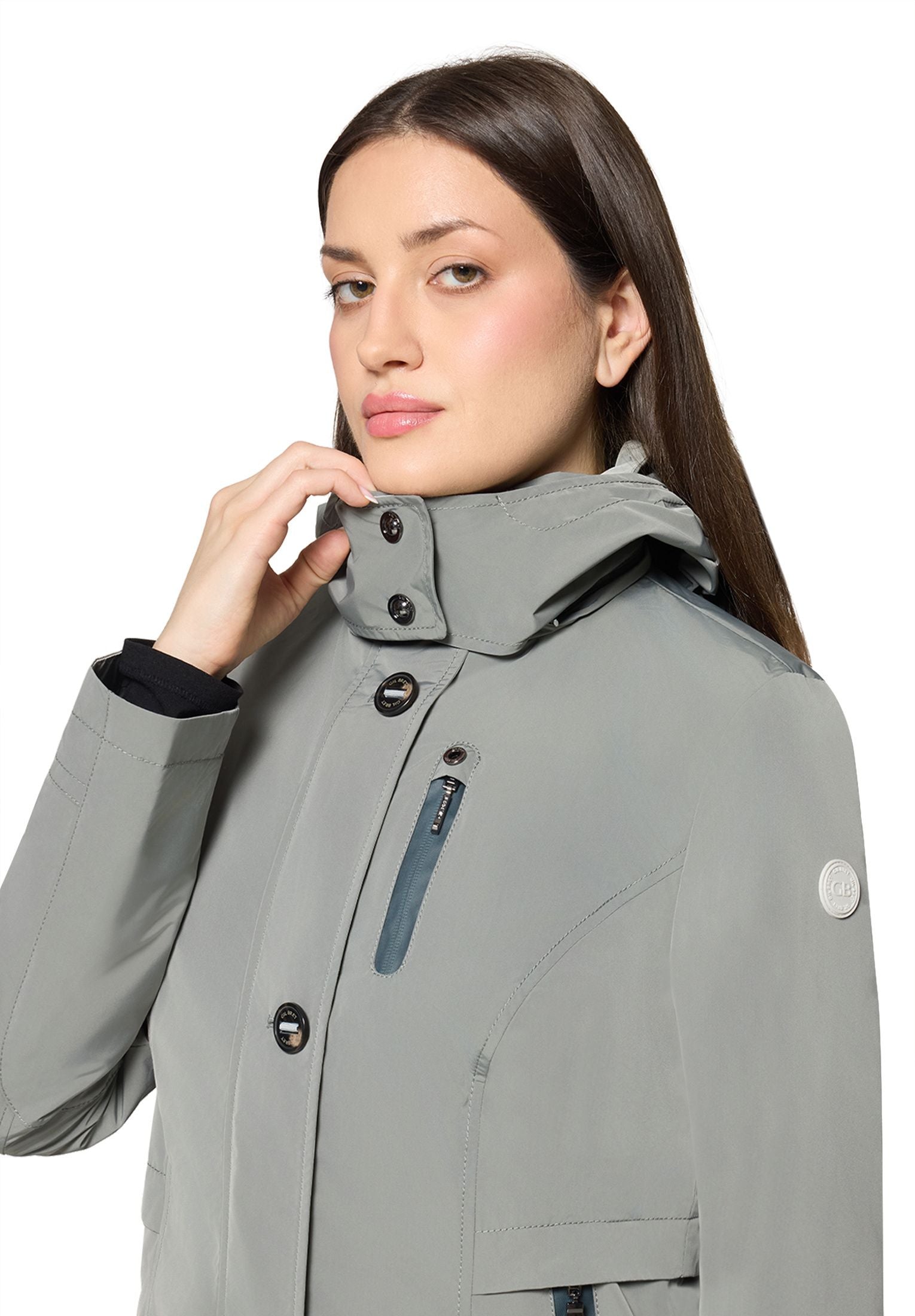 Übergangsjacke mit abnehmbarer Kapuze