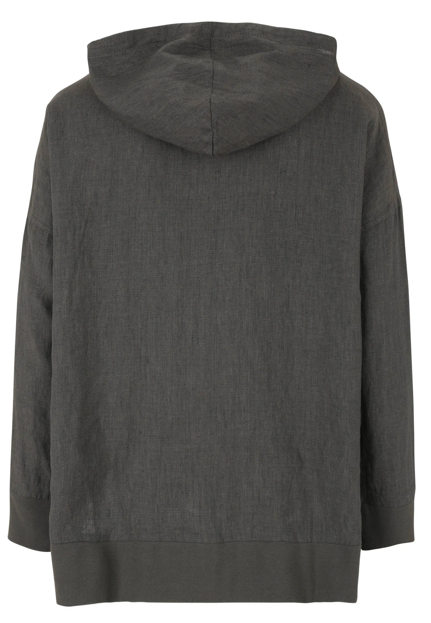 Leinenjacke mit Kapuze