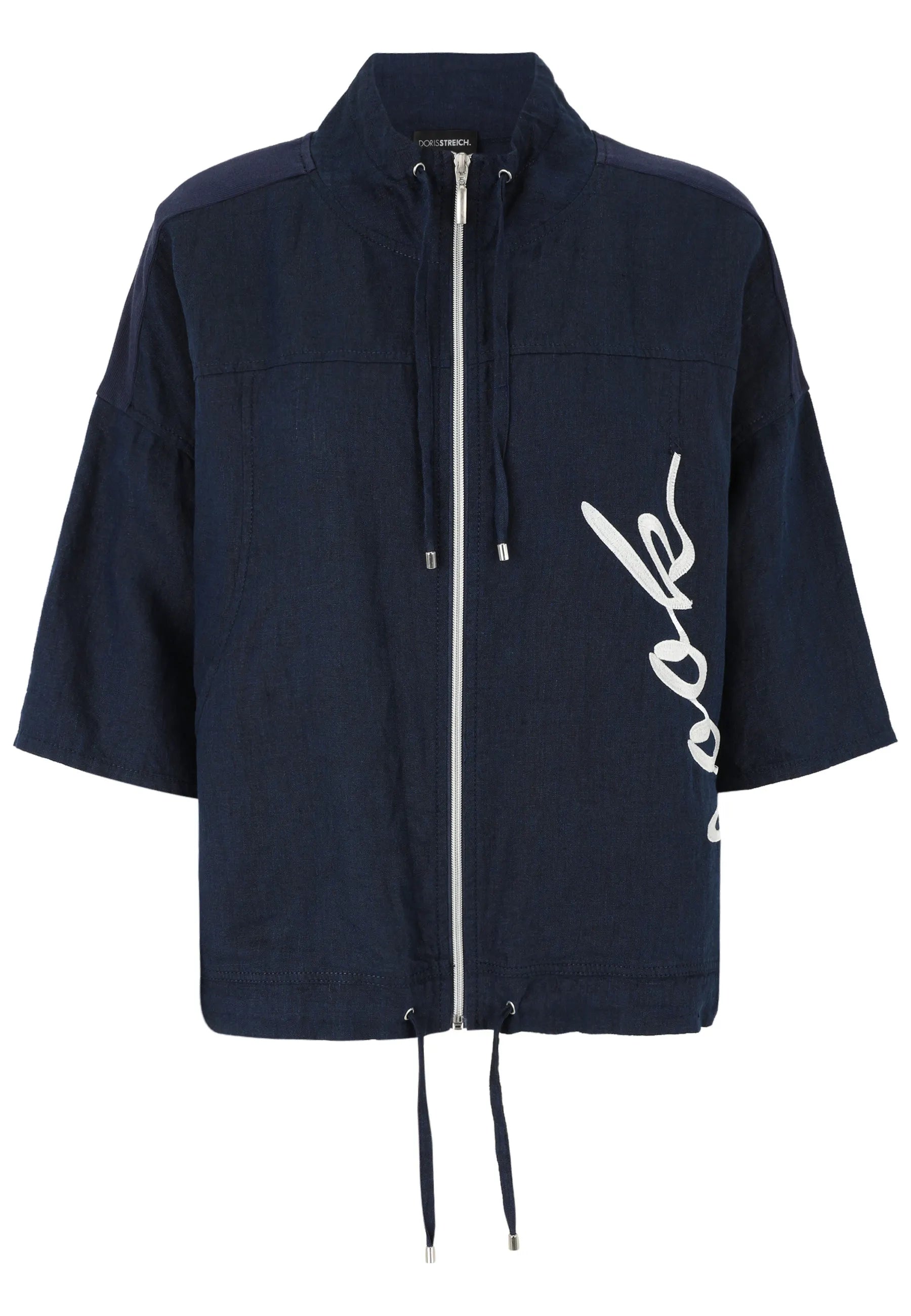 Leinenjacke mit Stehkragen