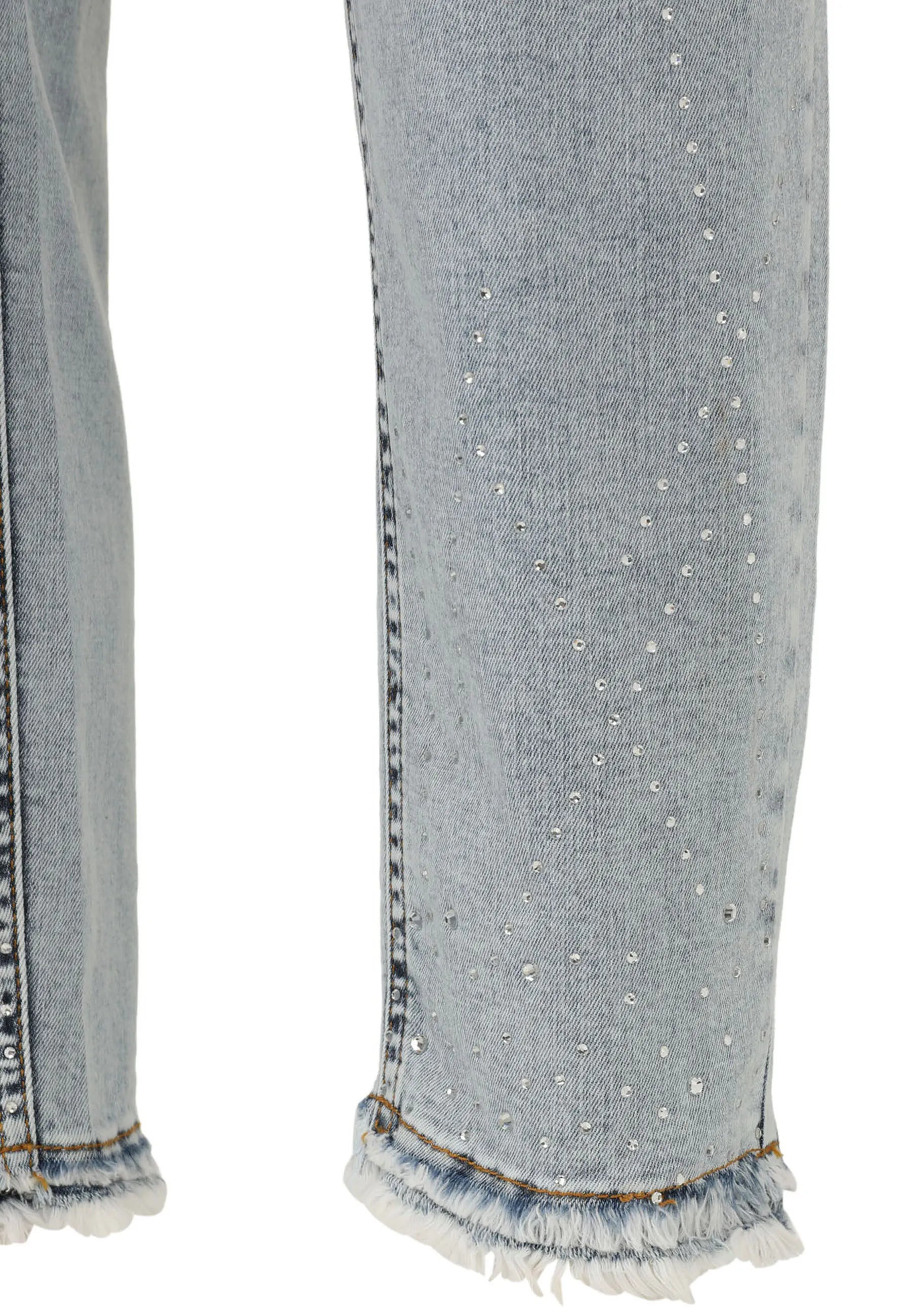 Jeans Slim Fit mit Strass-Details