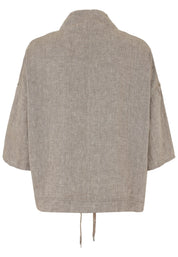 Leinenjacke mit Stehkragen