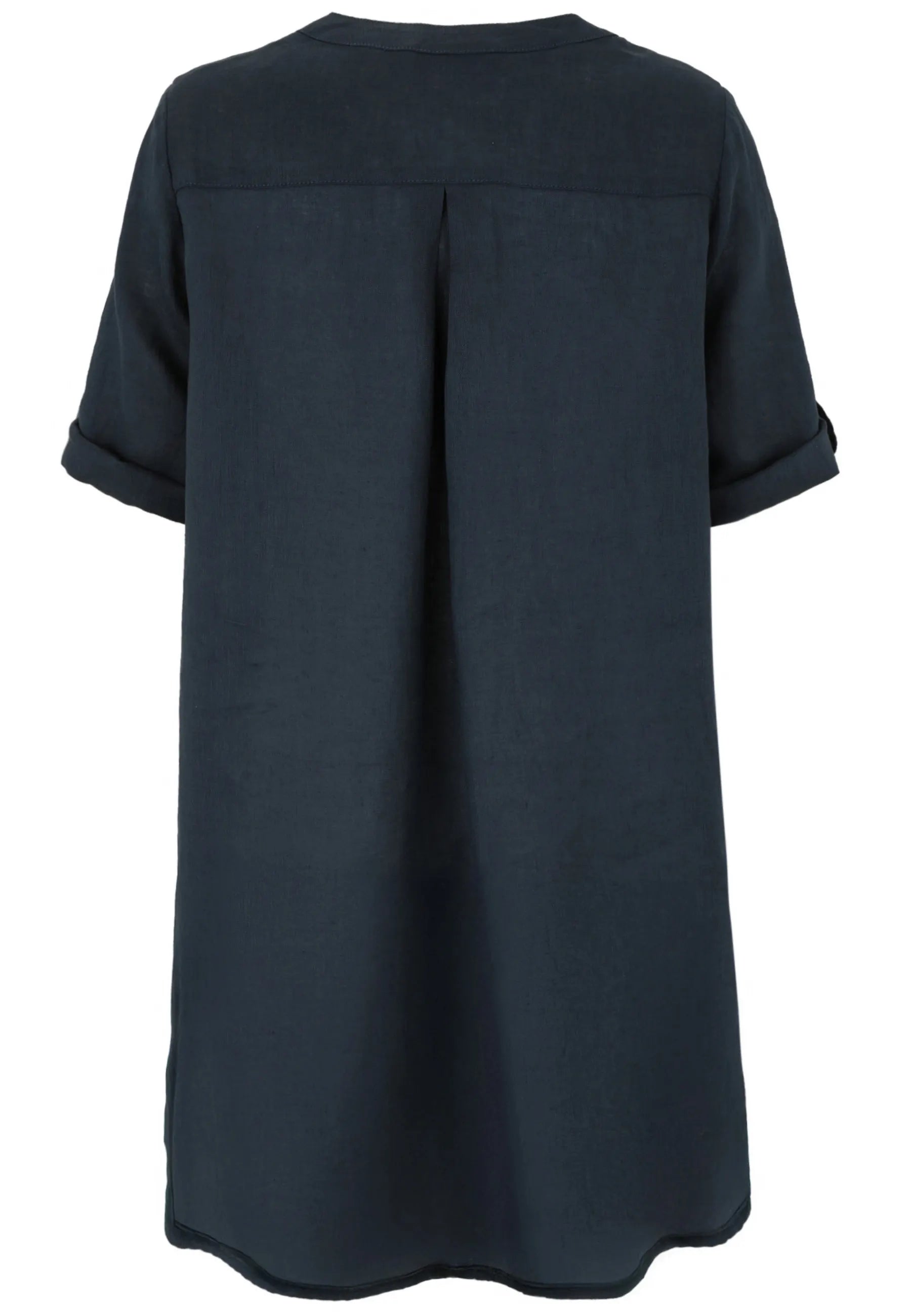 Leinenbluse mit V-Ausschnitt