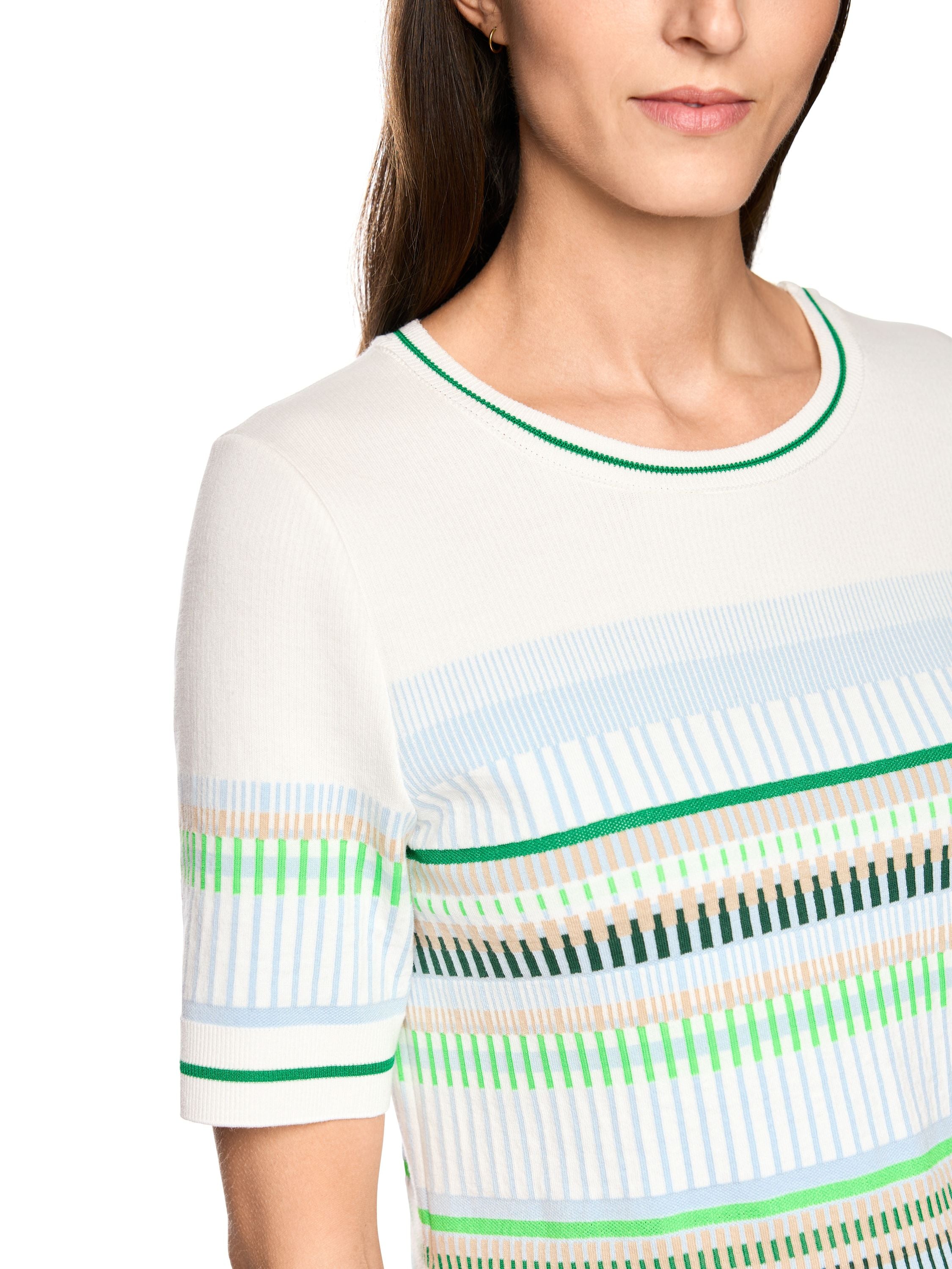 Feinstrick-Pullover mit Jacquardmuster