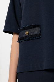 T-Shirt mit Denim-Patch