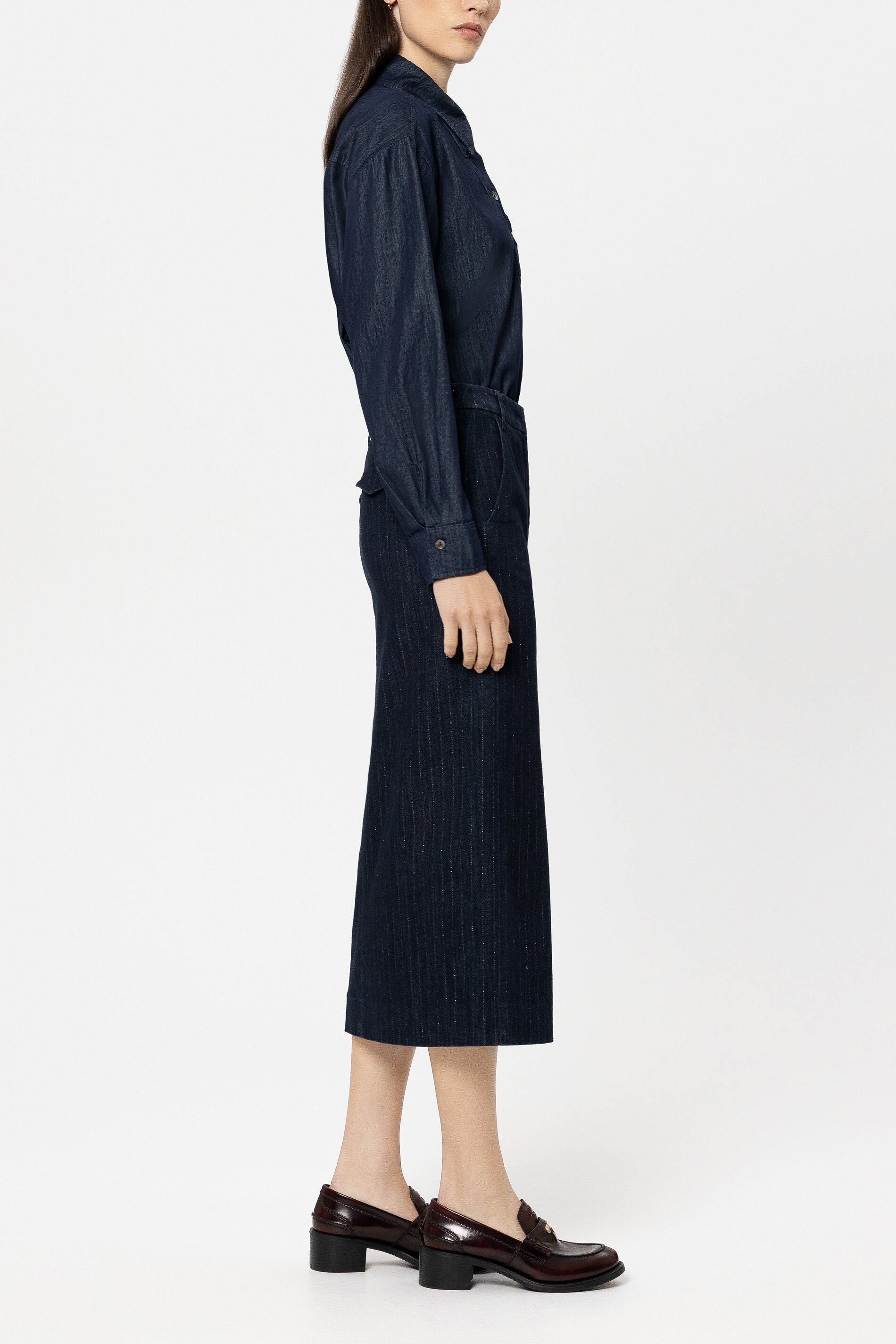 Jeansbluse aus Baumwolle
