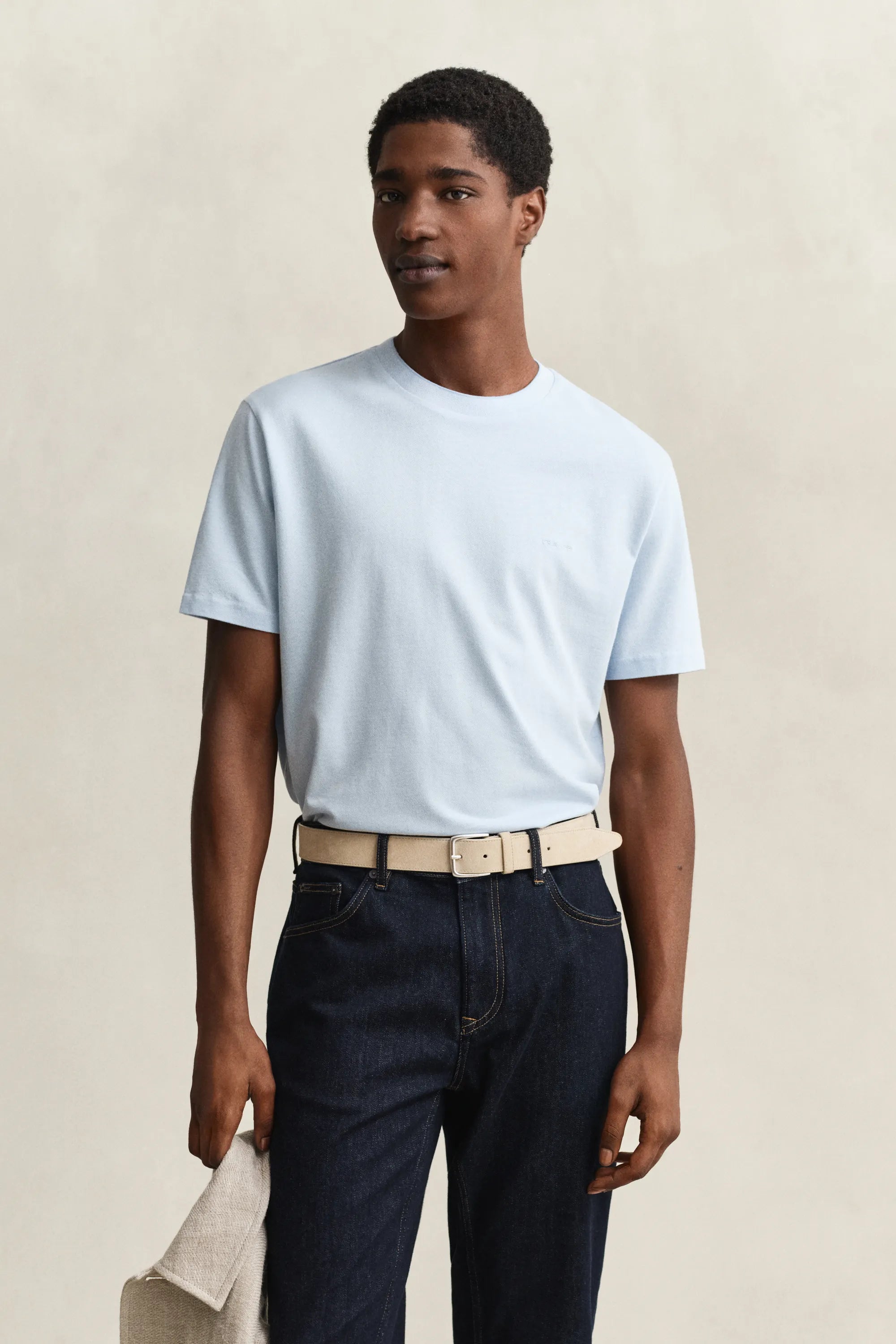 T-Shirt aus Two-Toned Piqué