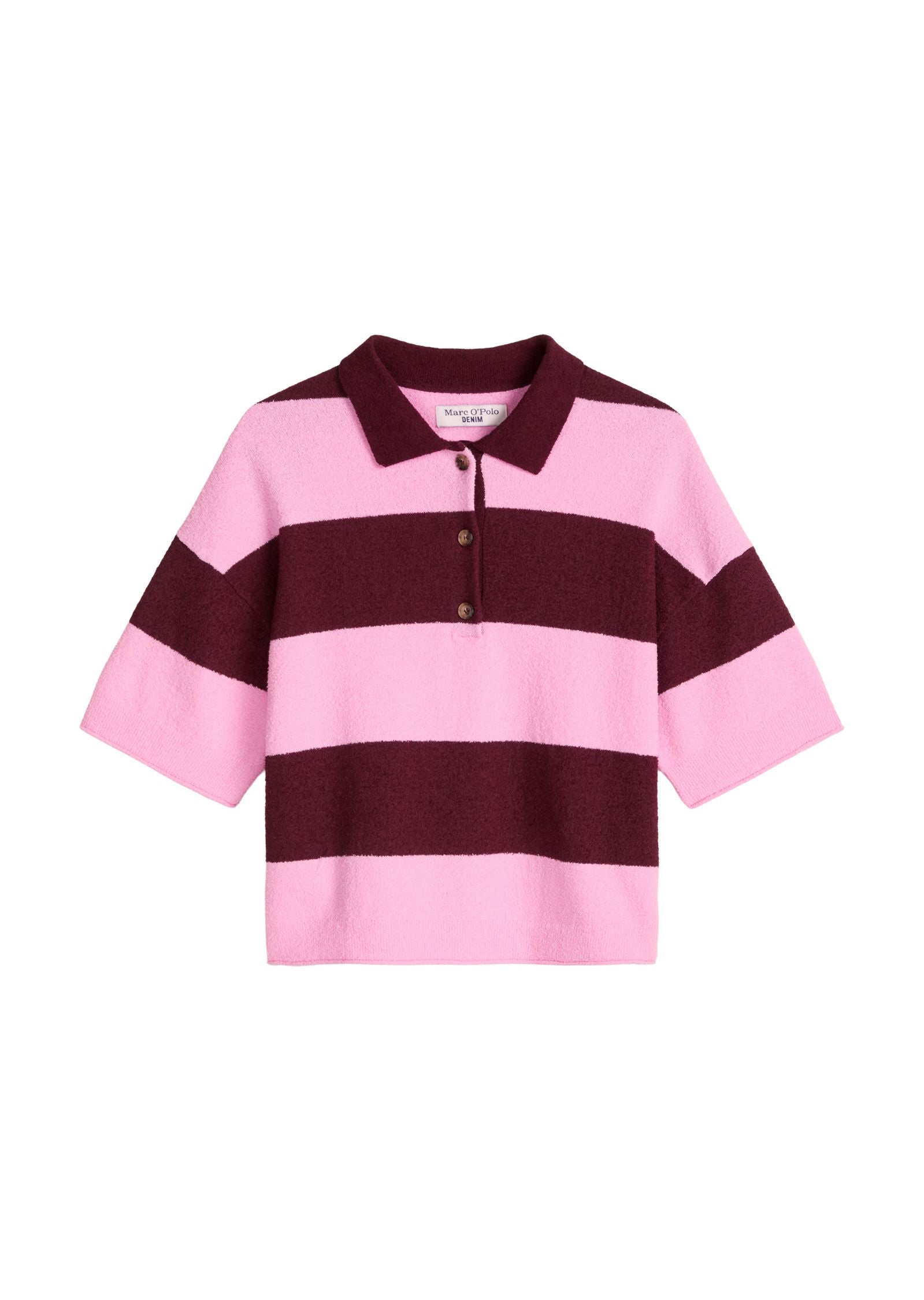 Strick-Poloshirt aus Baumwollmix