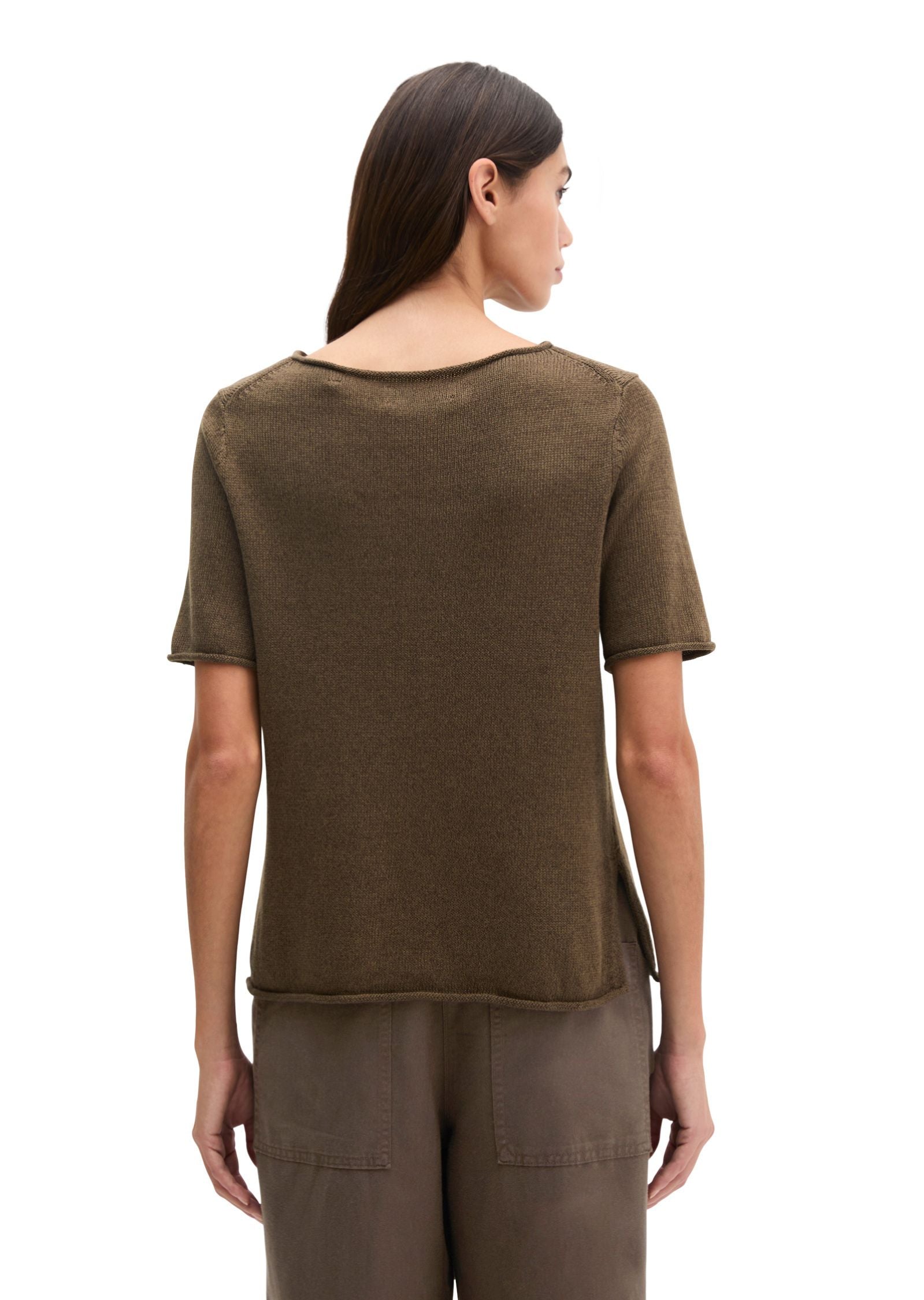 Strickpullover aus Leinenmix