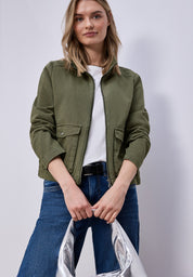 Baumwolljacke mit Stehkragen