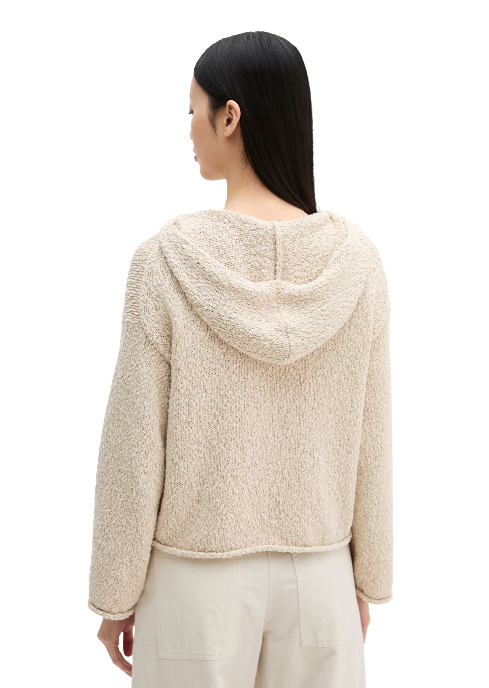 Strickhoodie aus Baumwollmix
