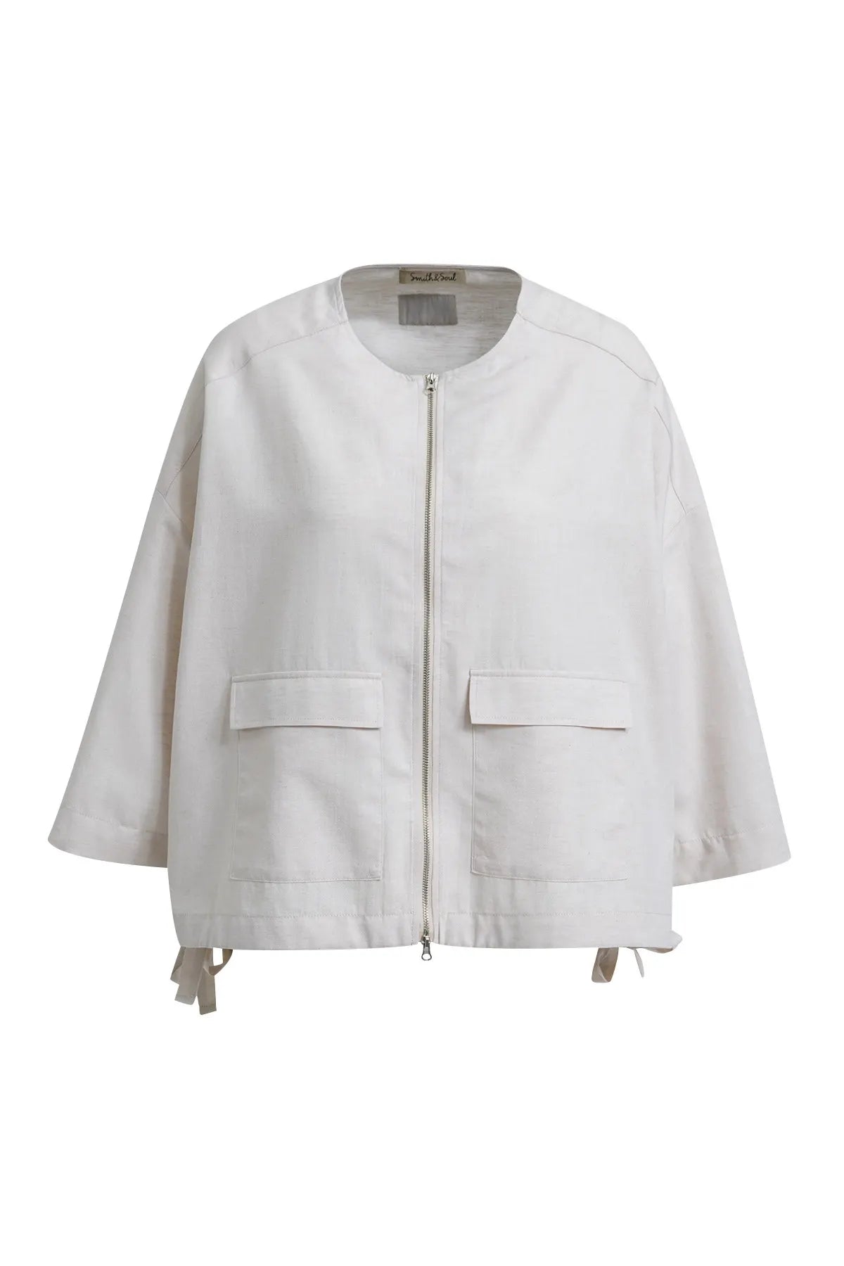 Boxy-Jacke Kragenlos