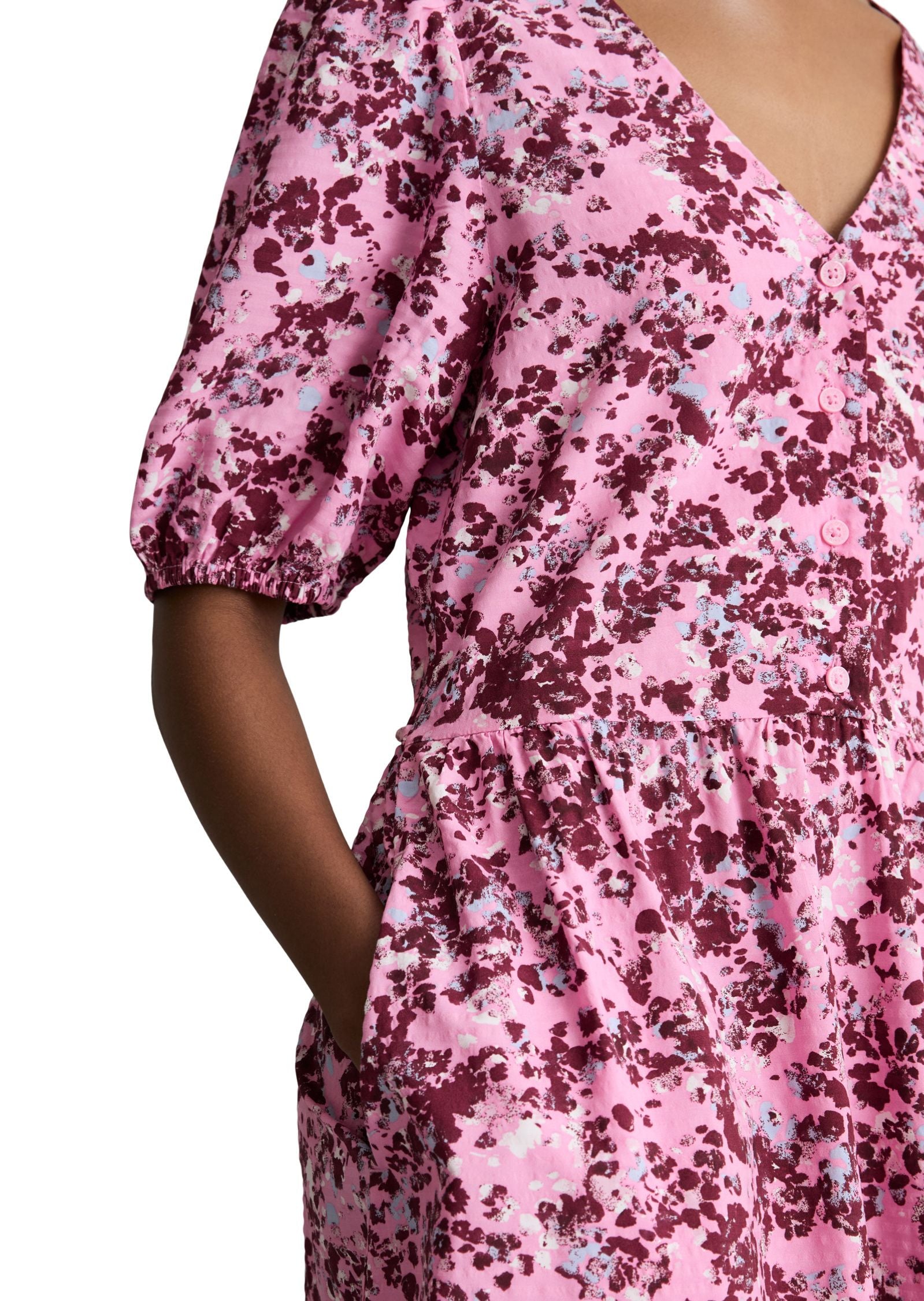 Freizeitkleid Midi mit V-Ausschnitt