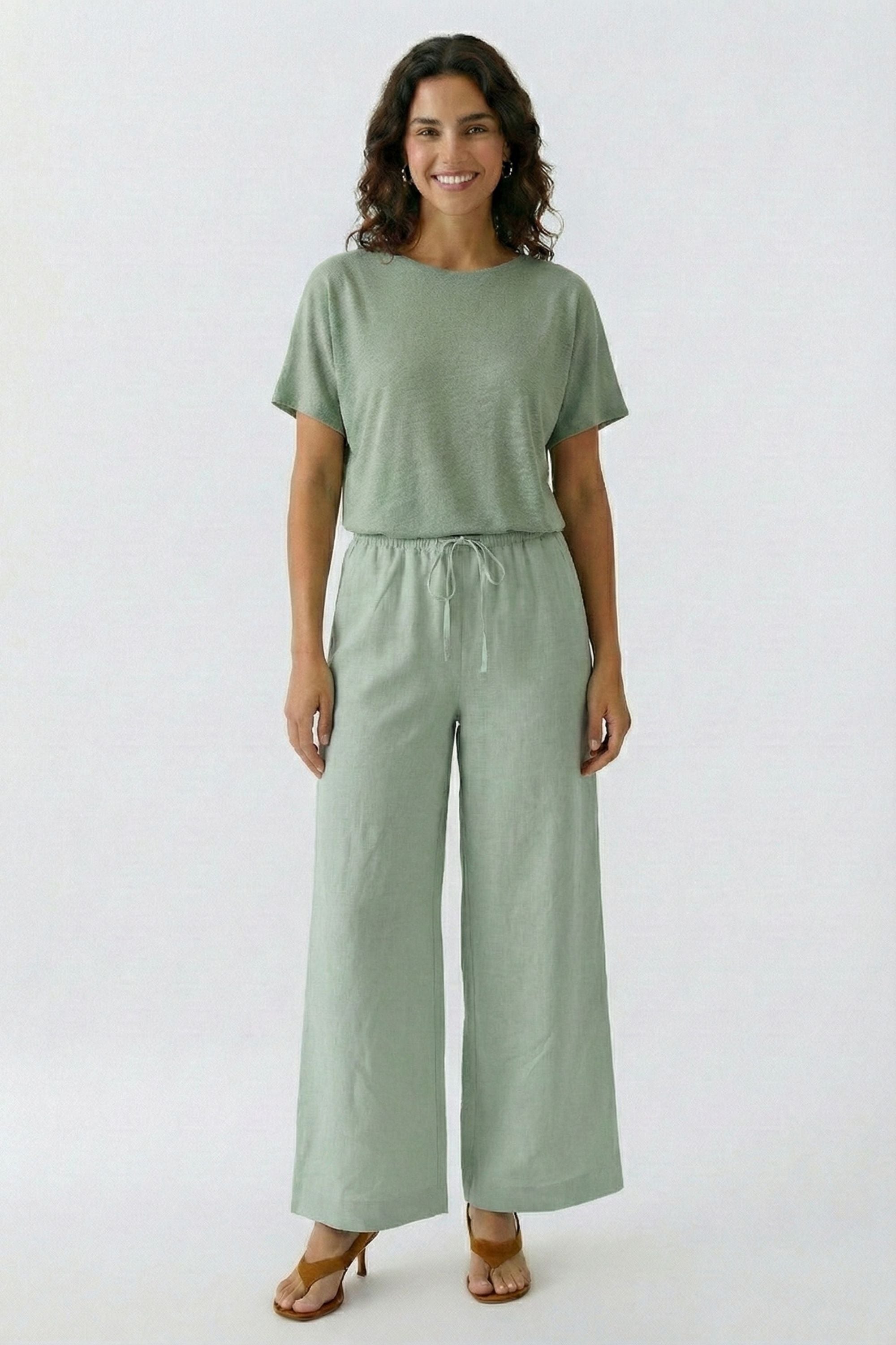 Leinenhose Wide Leg