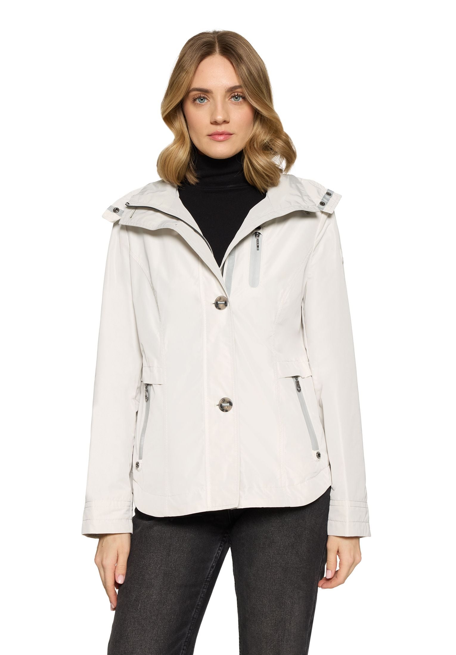 Übergangsjacke mit abnehmbarer Kapuze