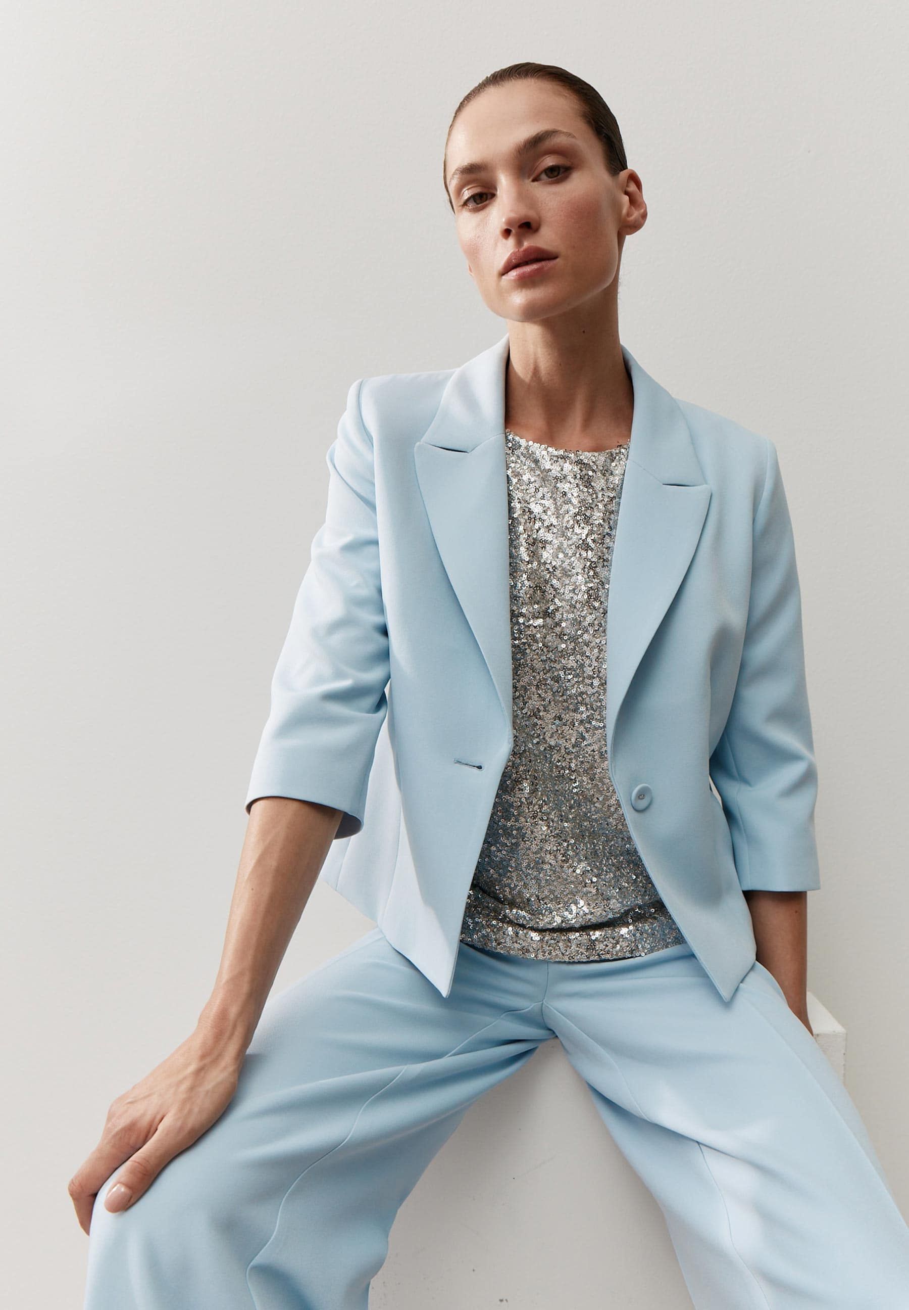 Blazer mit Dreiviertelarm