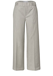 High Waist Wide Leg Hose mit Knopfdetail