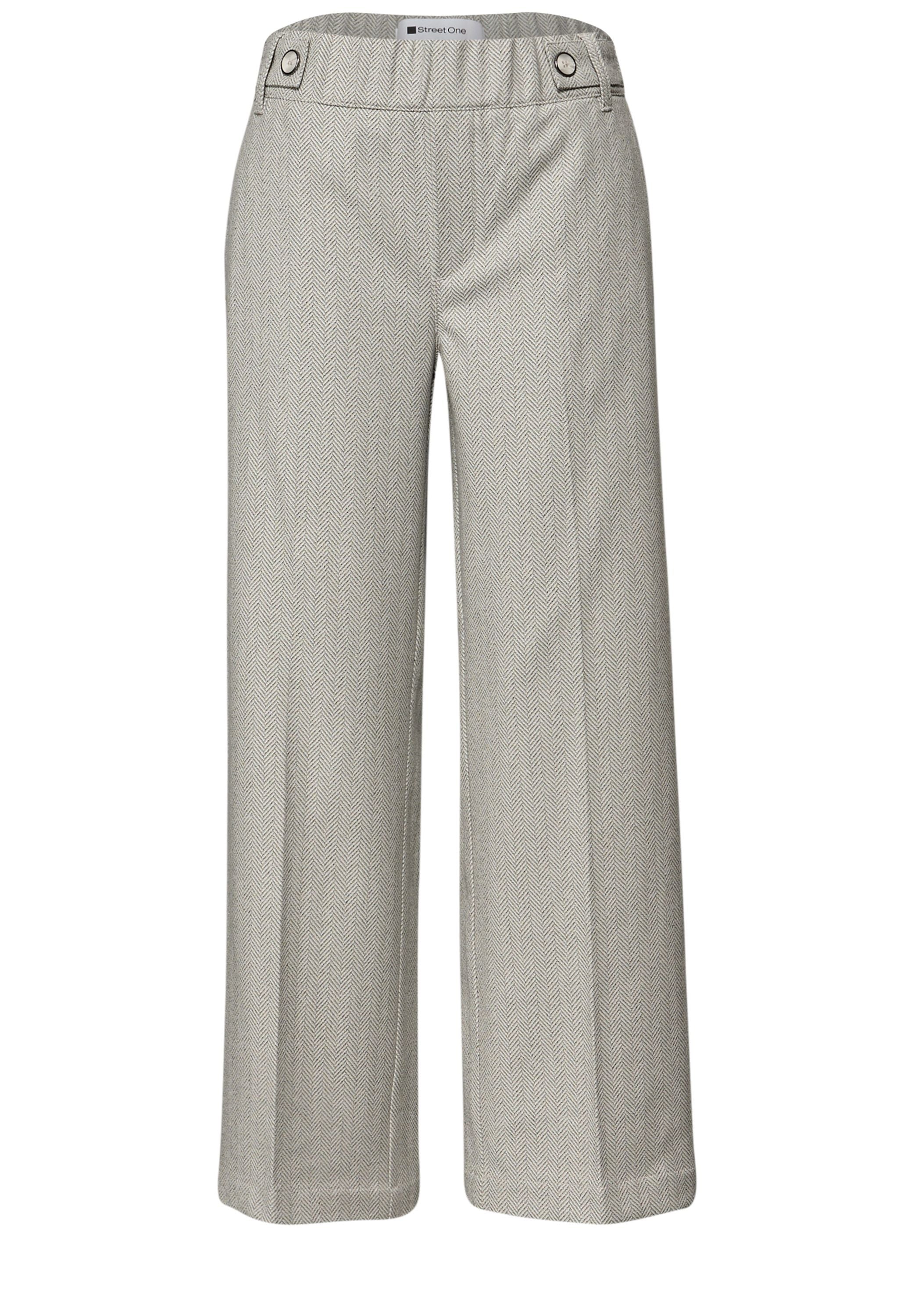 High Waist Wide Leg Hose mit Knopfdetail