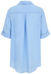 Leinenbluse mit V-Ausschnitt